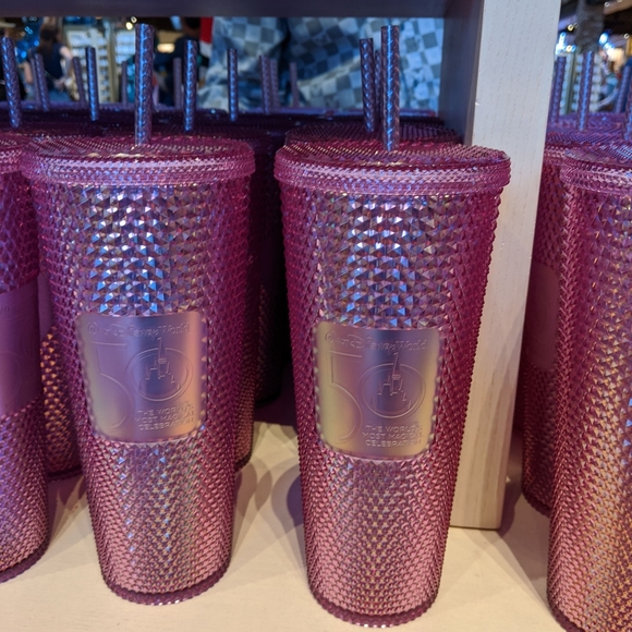 🆕 WDW Walt Disney World Starbucks 50th Anniversary Geometric Pink Tumbler Straw - Picture 7 of 16